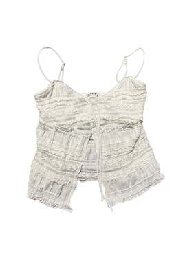 Good Days Project White Ruffled Lace Flyaway Cami Top